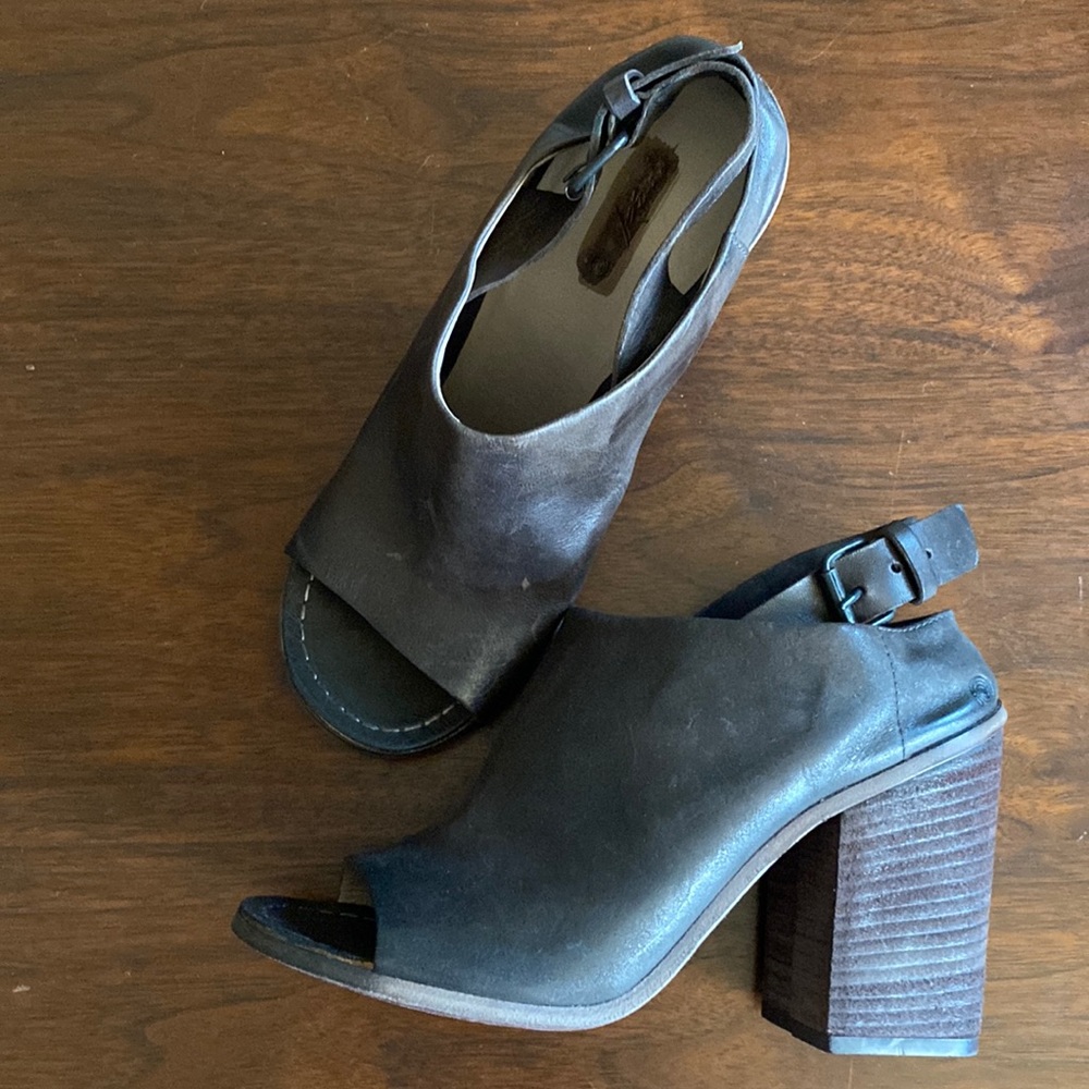 Marsèll leather sling back block heel peep toe